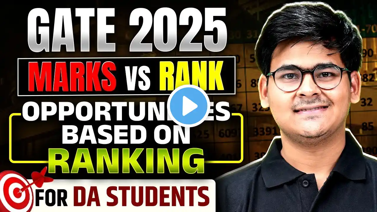 GATE 2025 | Marks vs Rank | Opportunities Based on Ranking For DA Students