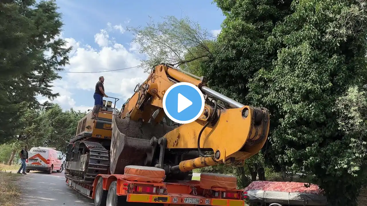 Loading & Transporting The Liebherr 964 Excavator - Sotiriadis/Labrianidis Mining Works