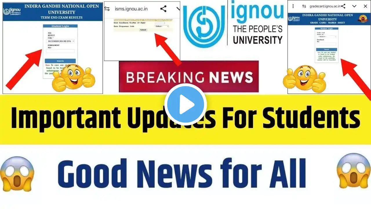 (Breaking News)IGNOU Dec 2024 Exam Result New Update | IGNOU Grade Card And Assignment Status Update