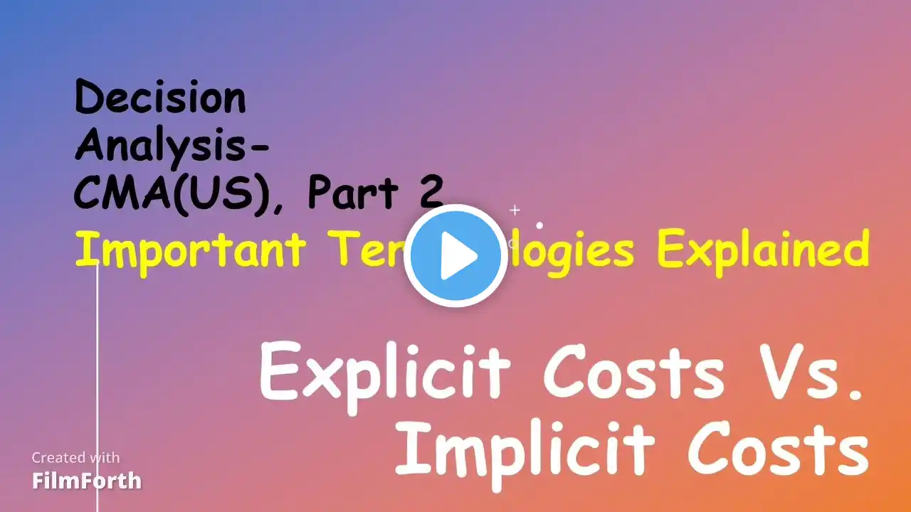 Marginal Analysis, CMA(US )Part 2