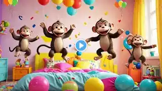 🎨🐵Five Little Monkeys Jumping on the Bed 🐵💥 | Nursery rhymes & Kids Dongs | 🐒🥳