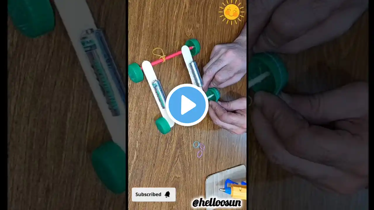 Make a crazy car with just four recycled doors!/How to make Rubber Band Powered CAR diy toy car#diy