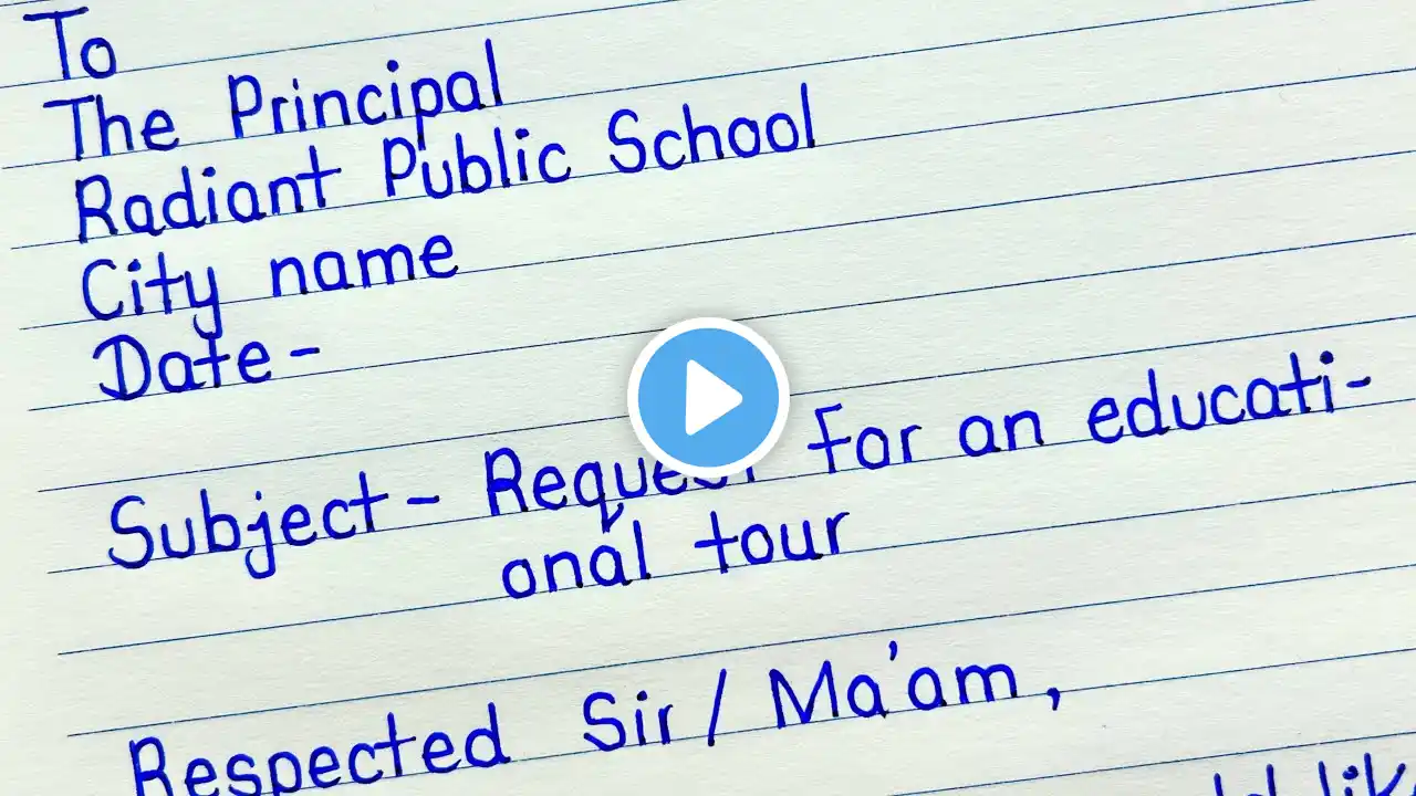 Application to the principal | Application for an educational tour | Application study tour