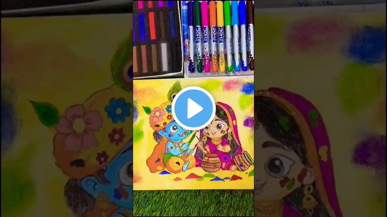 Holi Special drawing | Radha Krishna Holi drawing#shorts#shortsfeed#holi #drawing #art #radhakrishna