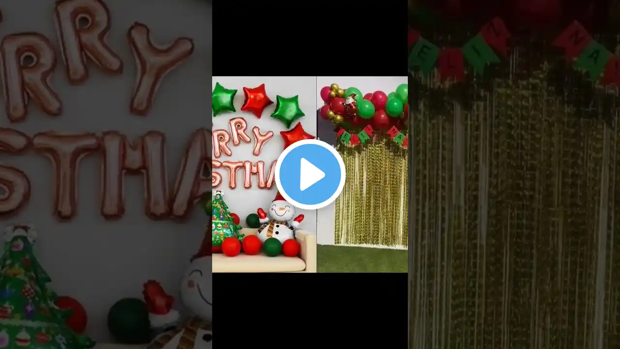 Christmas backdrop decor ideas/Christmas Balloon decor ideas/Easy Christmas decorations