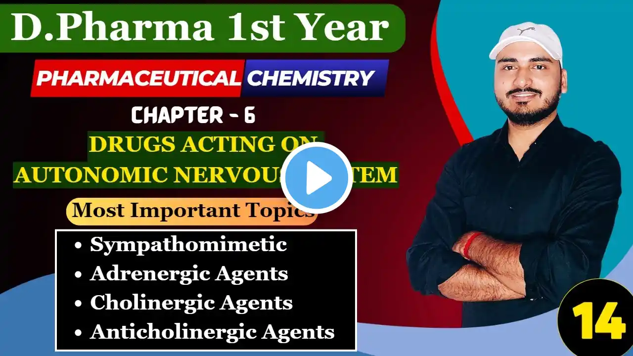 Chapter-6 | D.Pharma 1st Year Pharmaceutical Chemistry | Drugs Acting on Autonomic Nervous System