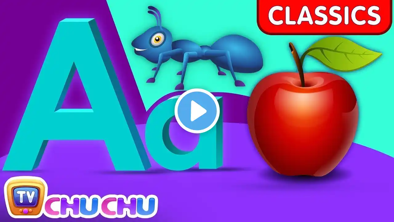 Phonics Song with TWO Words - A For Apple - ABC Alphabet Songs with Sounds for Children