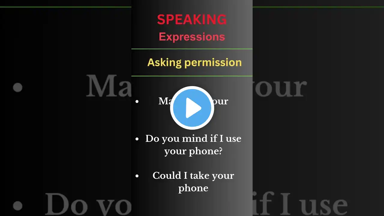 Asking permission in English l How to speak English fluently & confidently L #shorts