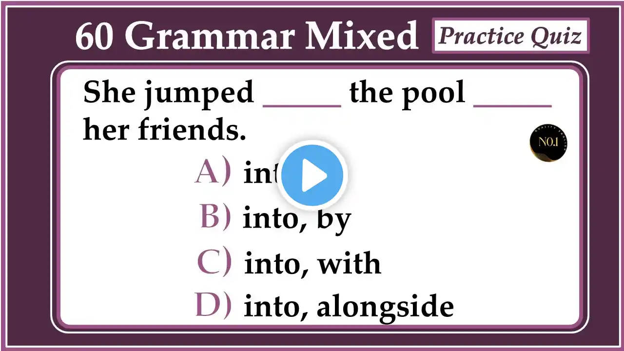 60 Grammar Tenses Quiz | Test Your English Level With This Grammar Test | No.1 Quality English