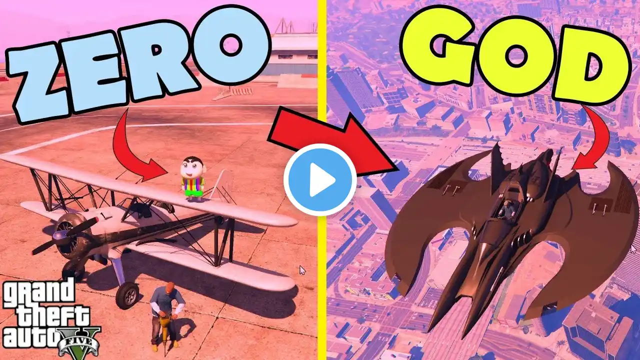 Franklin and SHINCHAN Upgrading ZERO to GOD Plane in GTA 5 | SHINCHAN and CHOP