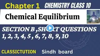Ch 1,sec B short question 1 to 10 chemical equilibrium, chemistry class 10 new book Sindh board
