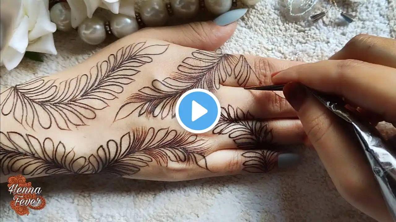 Latest Trending Bold Leaves Mehndi Design for Ramzan Eid 2025 | Step by Step Tutorial | Henna Fever