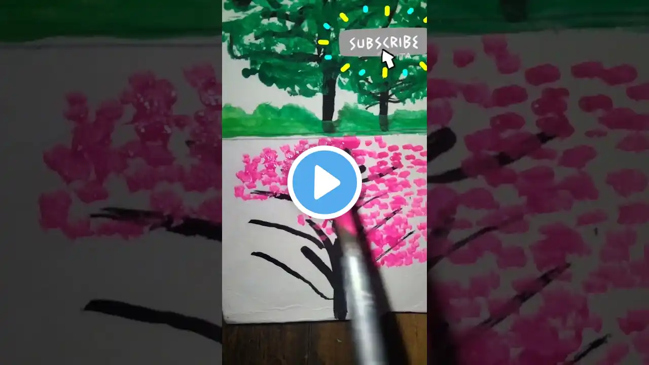 How to make tree part 2 watercolor painting #acrylicscenery #drawing #yt #acrylicscenery #drawing