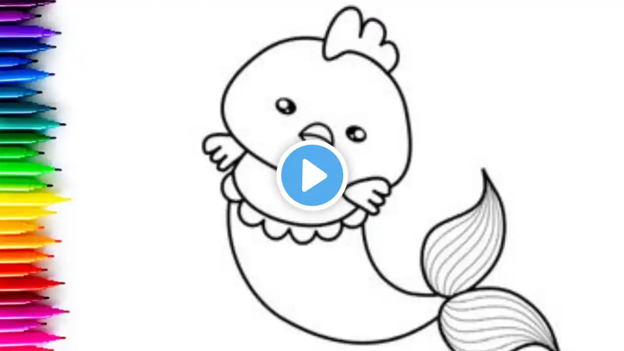 Bird Mermaid Drawing, Painting & Coloring For Kids and Toddlers_ Child Art