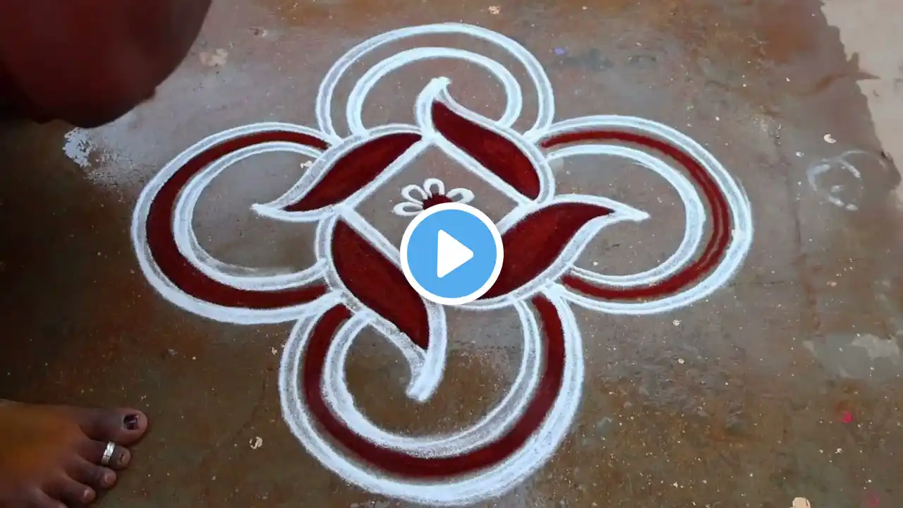 Easy flowers 🌹 padi flower kolam 3*2 🌹maasi madham rangoli 🌹special kolam 🌹pandaga diya muggu