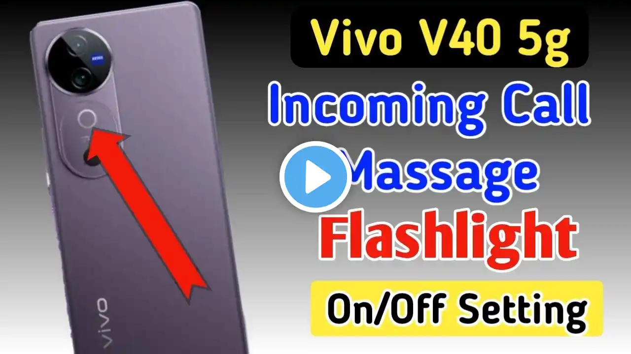 Vivo v40 5g incoming call flash light setting/Vivo v40 5g me incoming call flash light on kaise kare