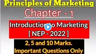 Introduction to Principles of Marketing important questions NEP Syllabus 2023