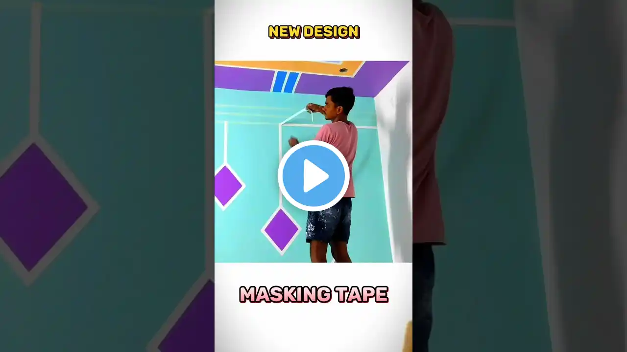 Masking tape | wall painting | #shorts