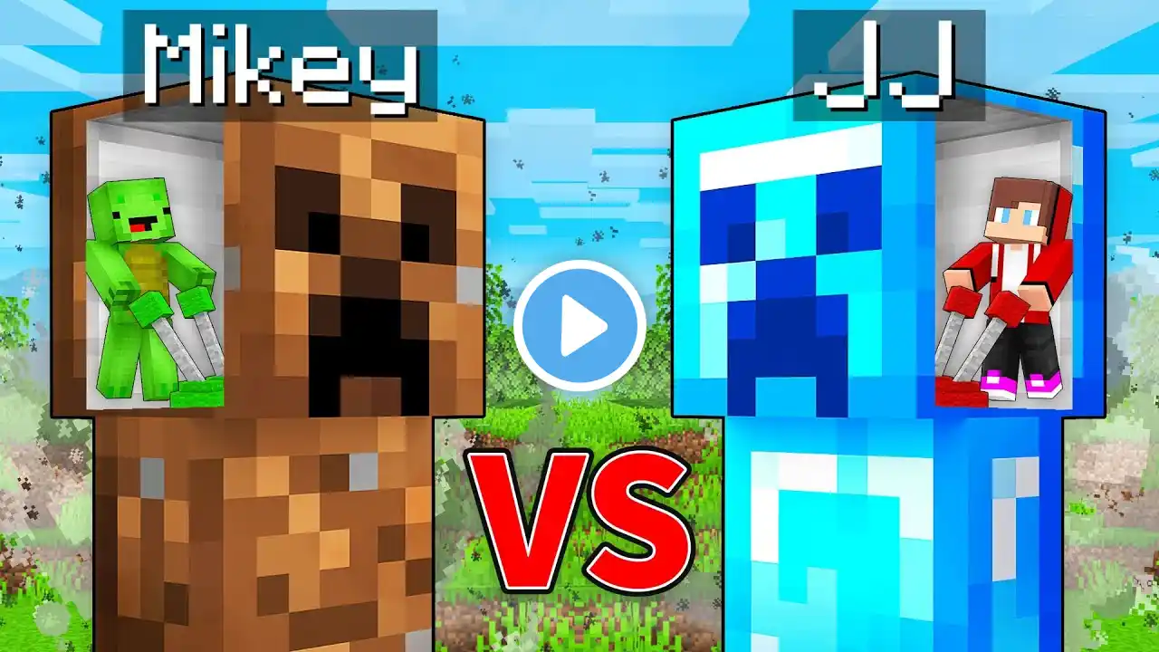 JJ's RICH Creeper vs Mikey's POOR Creeper Survive Battle in Minecraft - Maizen