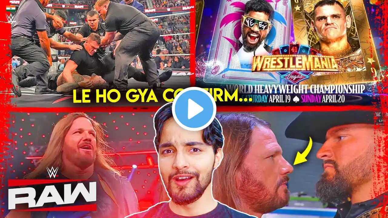 'Ho Gayi Wrestlemania LOCK🔥' Furious Jey Uso, AJ Styles - WWE Raw Highlights