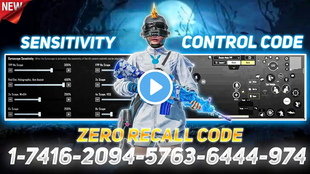 NEW UPDATE 3.7🔥BEST SENSITIVITY CODE + CONTROL SETTINGS BGMI/PUBG MOBILE.