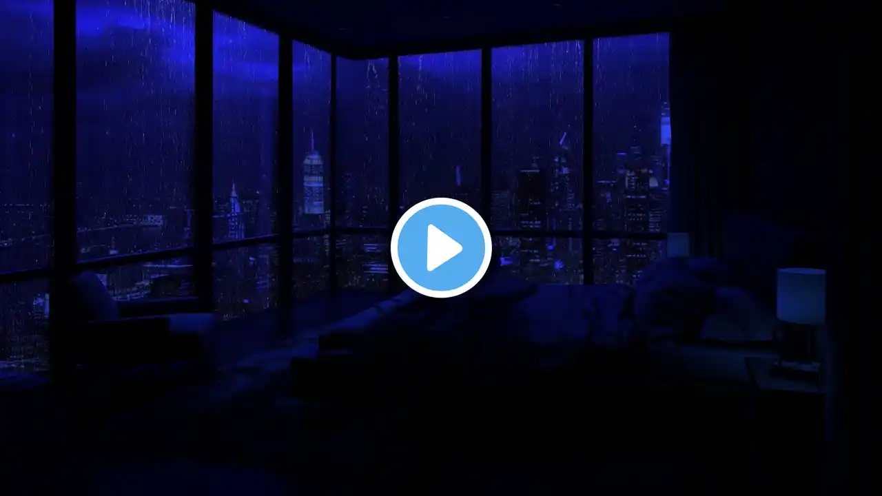 Midnight Rain: Heavy City Rain for Quiet, Light-Free Relaxation 🌧️💤