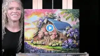 SPRING BARN- Learn How to Draw and Paint with Acrylics- Easy Beginner Acrylic Painting Tutorial