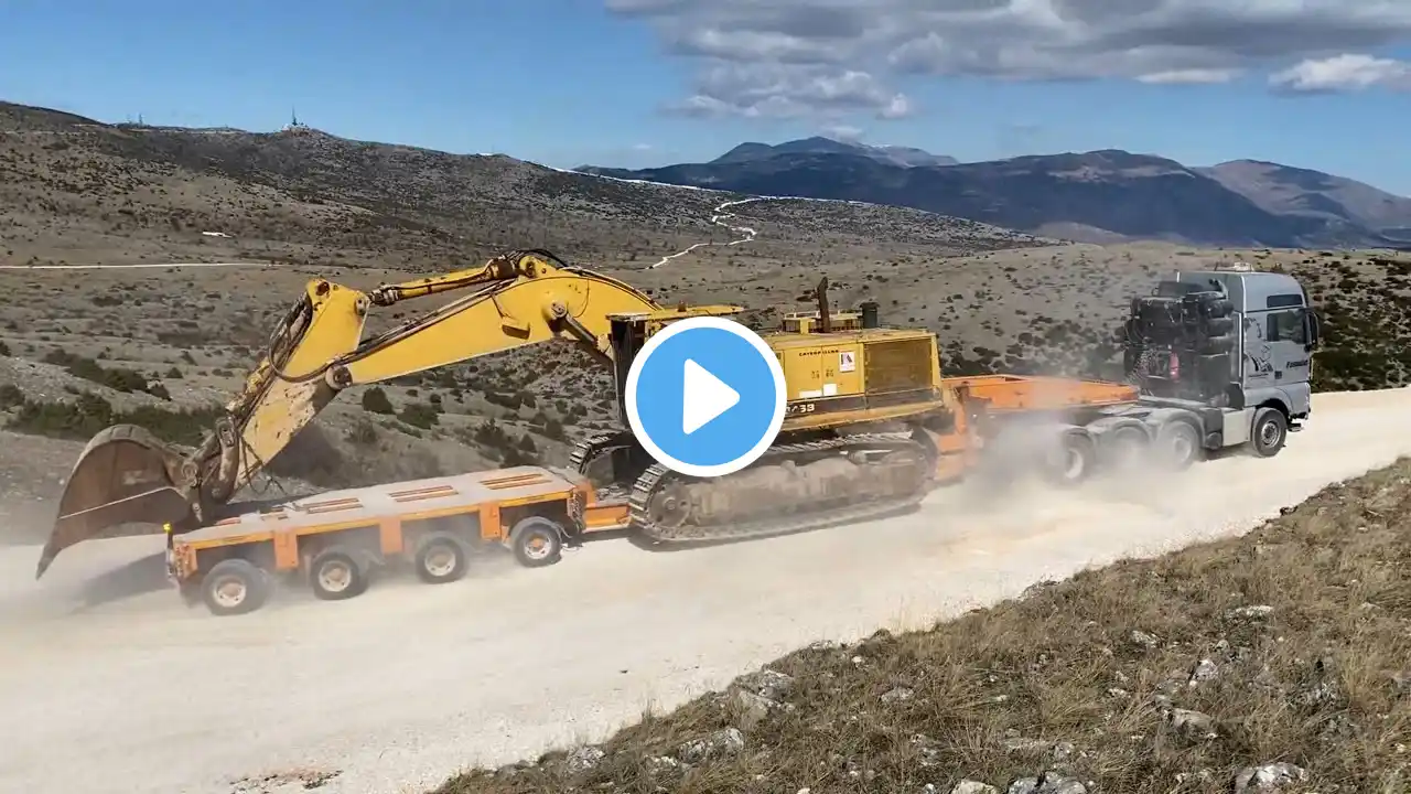 Loading And Transporting The Caterpillar 245 Excavator - Fasoulas Heavy Transports