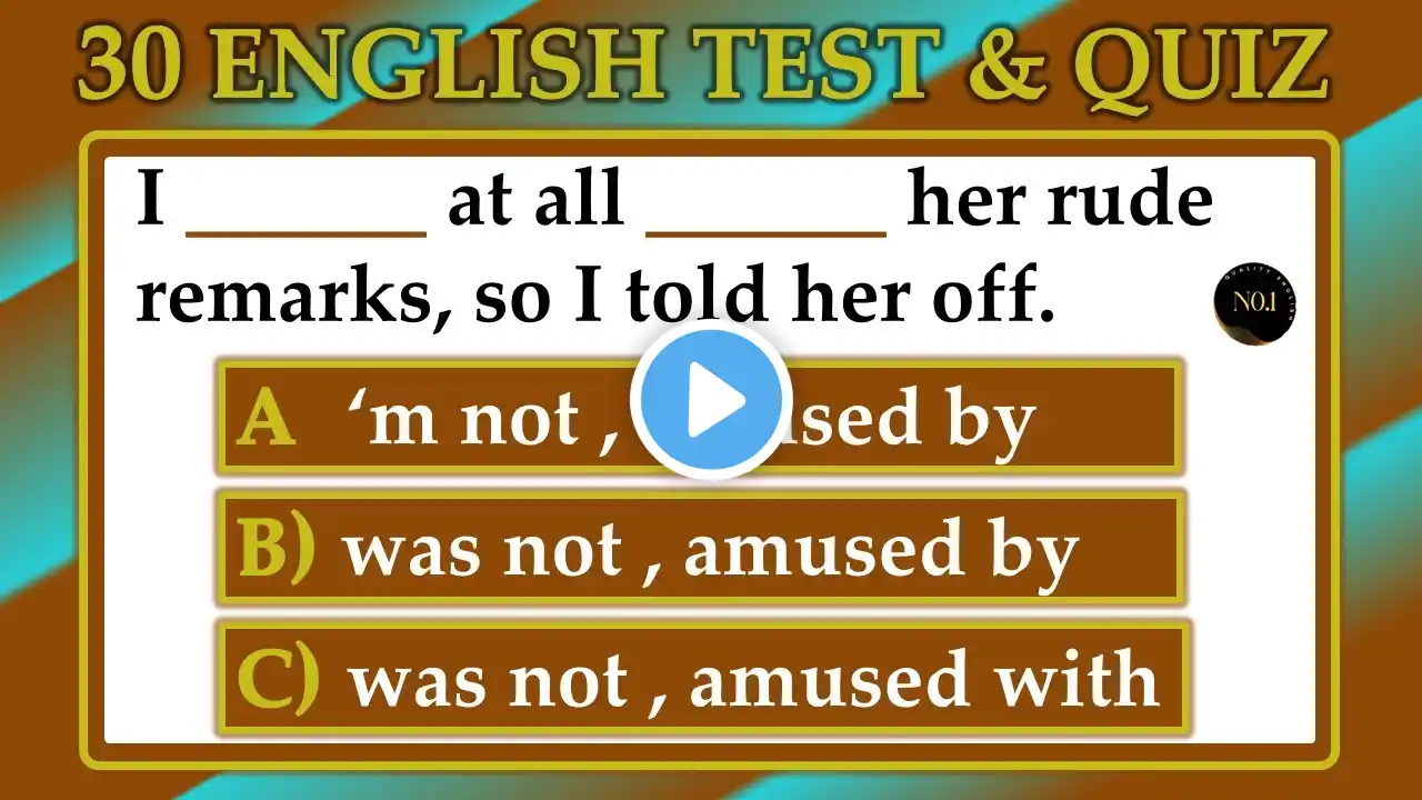 30 English Grammar for Competitive Exams 🏆 | Tenses Quiz in English Grammar | No.1 Quality English