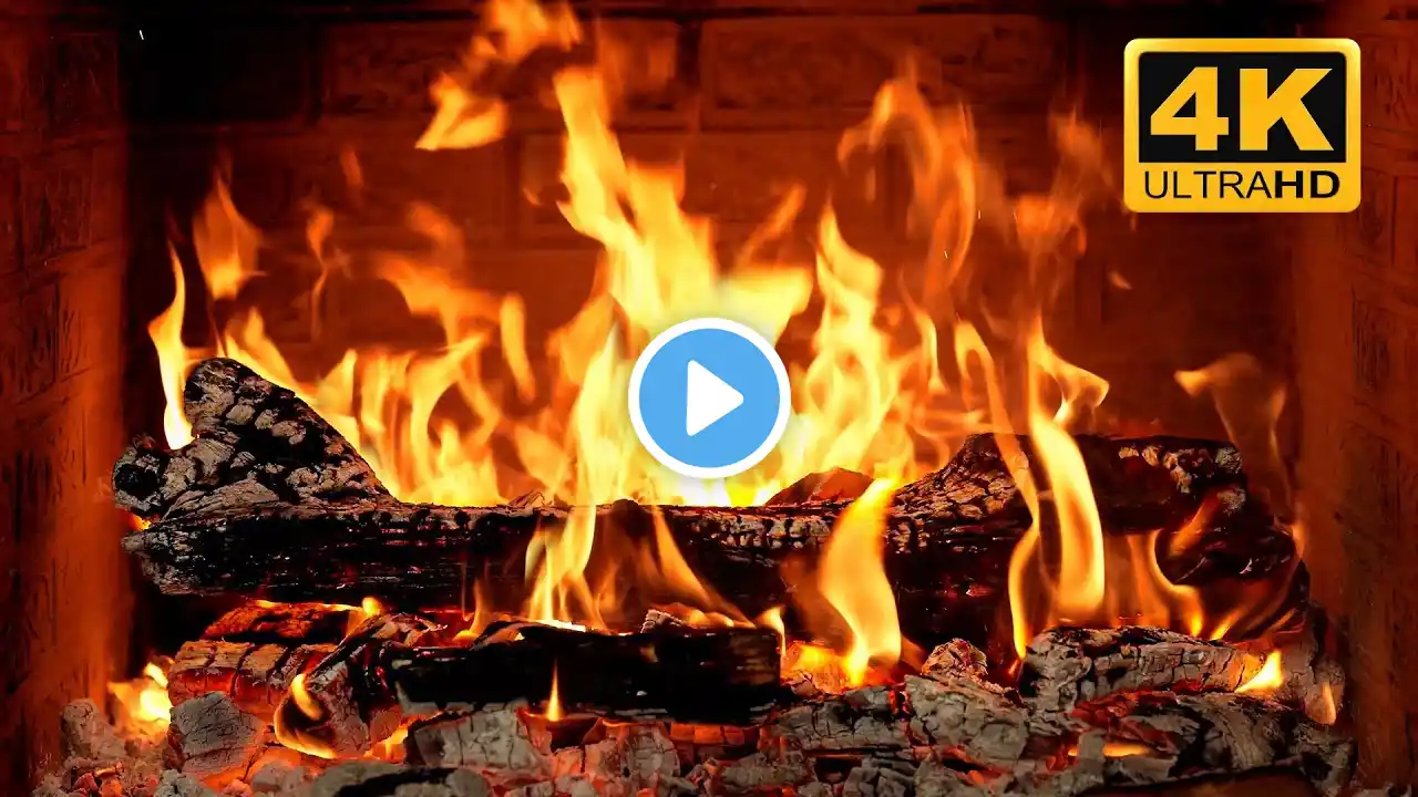 BEST FIREPLACE 4K UHD 🔥Original Fireplace Video Background with Crackling Fire Sounds on your TV