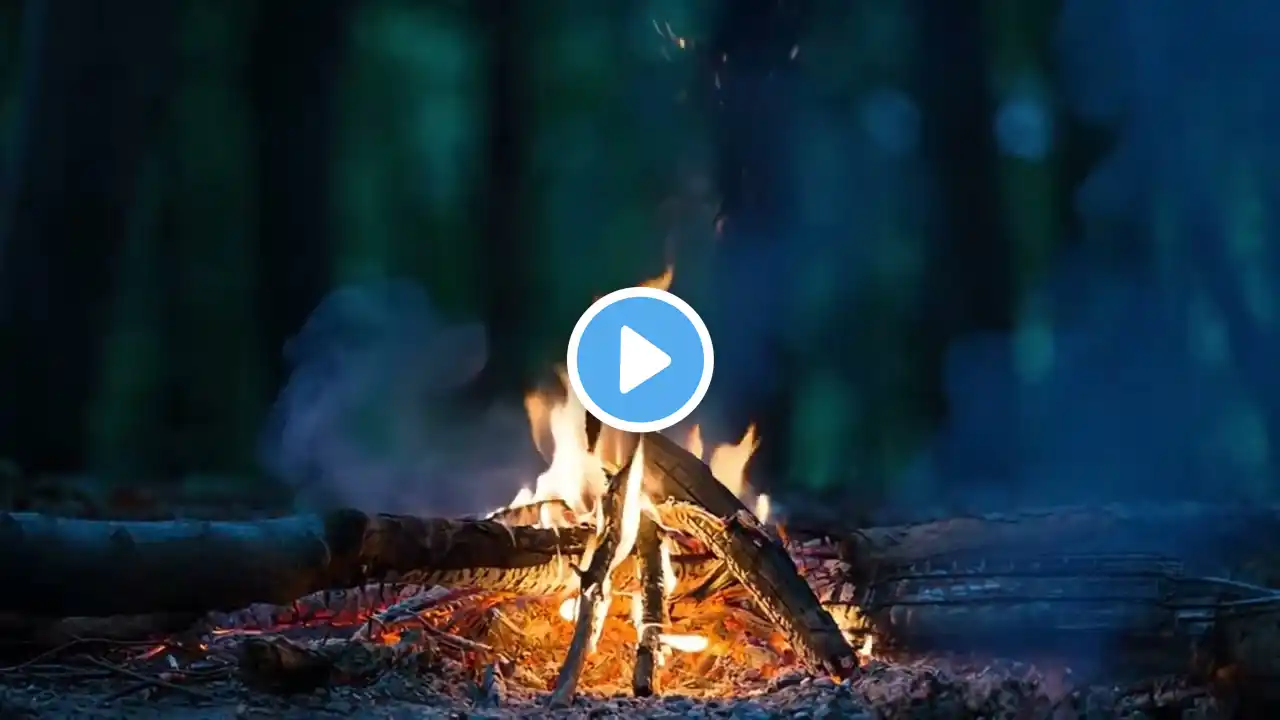 44 Minutes Relaxing Sleep Music and Night Nature Sounds With Campfire #relax #39