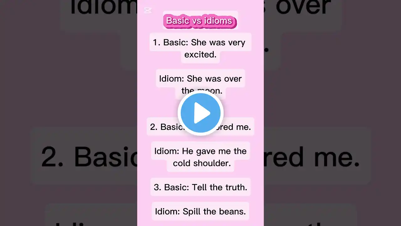 Basic vs idioms. #english #shorts #viralvideo #short