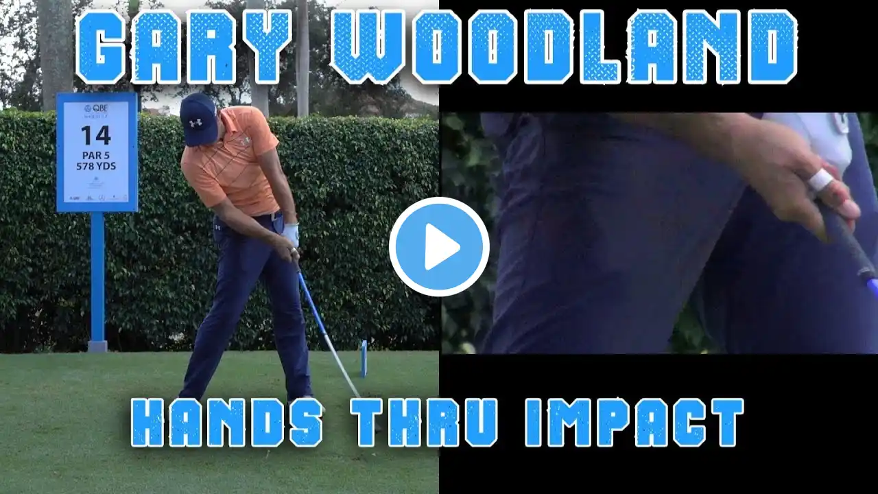 GARY WOODLAND 2017 / 2018 HANDS THRU IMPACT SLOW MOTION DRIVER GOLF SWING  1080 HD