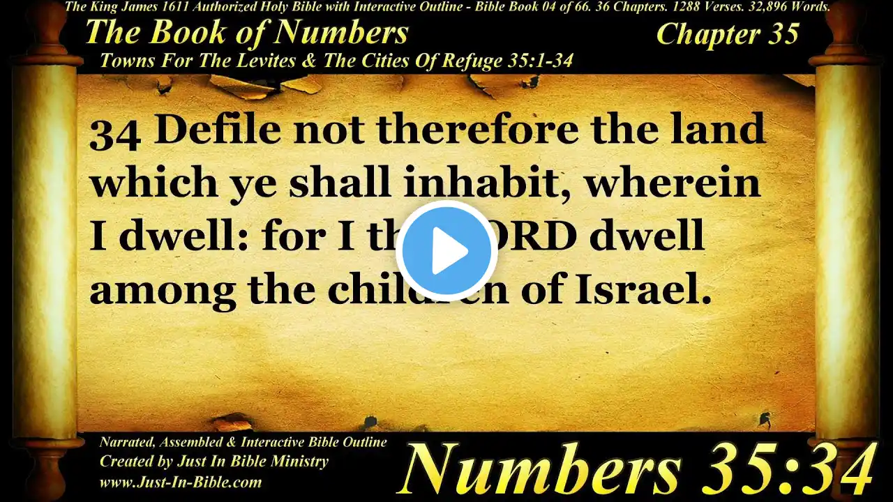 Bible Book #04 - Numbers Chapter 35 - The Holy Bible KJV Read Along Audio/Video/Text