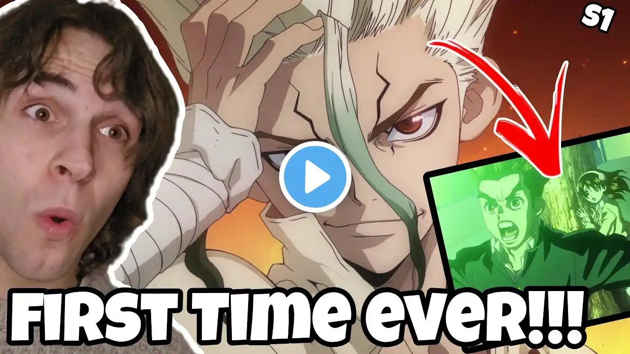 FIRST TIME EVER watching DR STONE!!!! EPISODE 1 || SEASON 1 REACTION