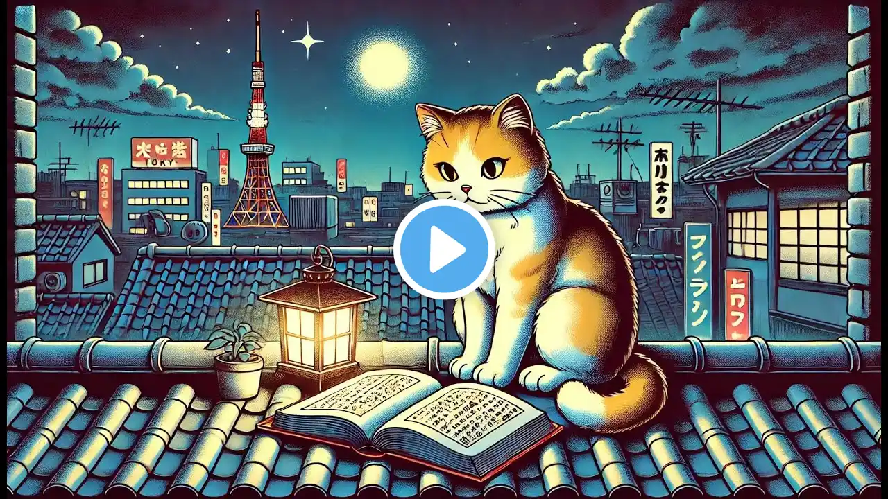 🌙📖🐱 Tokyo Rooftop Lo-Fi | Relaxing beats for studying and relaxing 🐱✨🎶