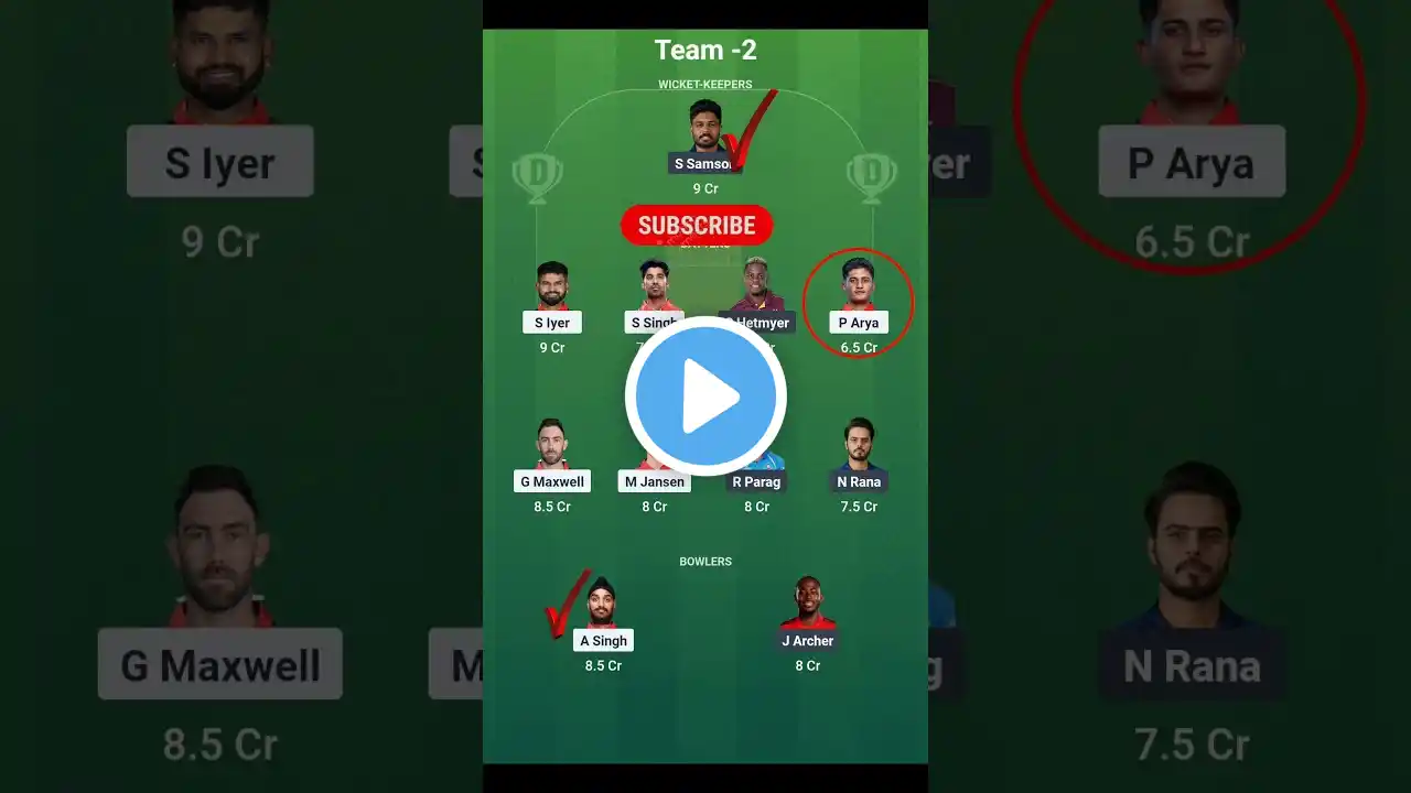 CSK vs DC Dream11 Prediction | CSK vs DC Dream11 Team | PBKS vs RR Dream Team | #ipl2025 #shorts