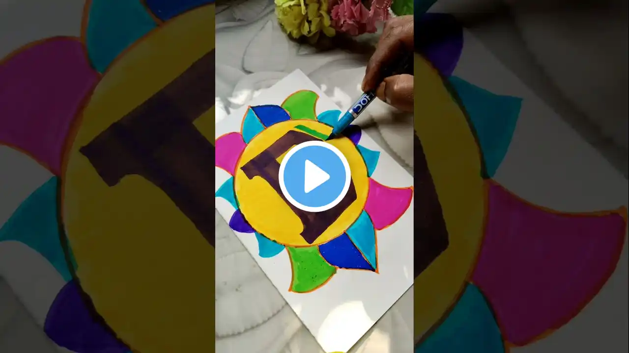 E Letter Easy Painting šļø#trending #viralvideo #shorts #youtubeshorts