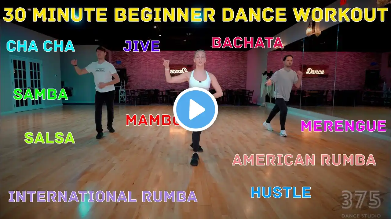 30 Minute Beginner Dance Workout - Hustle, Salsa, Merengue, Cha Cha, Rumba, Mambo, Jive, Bachata