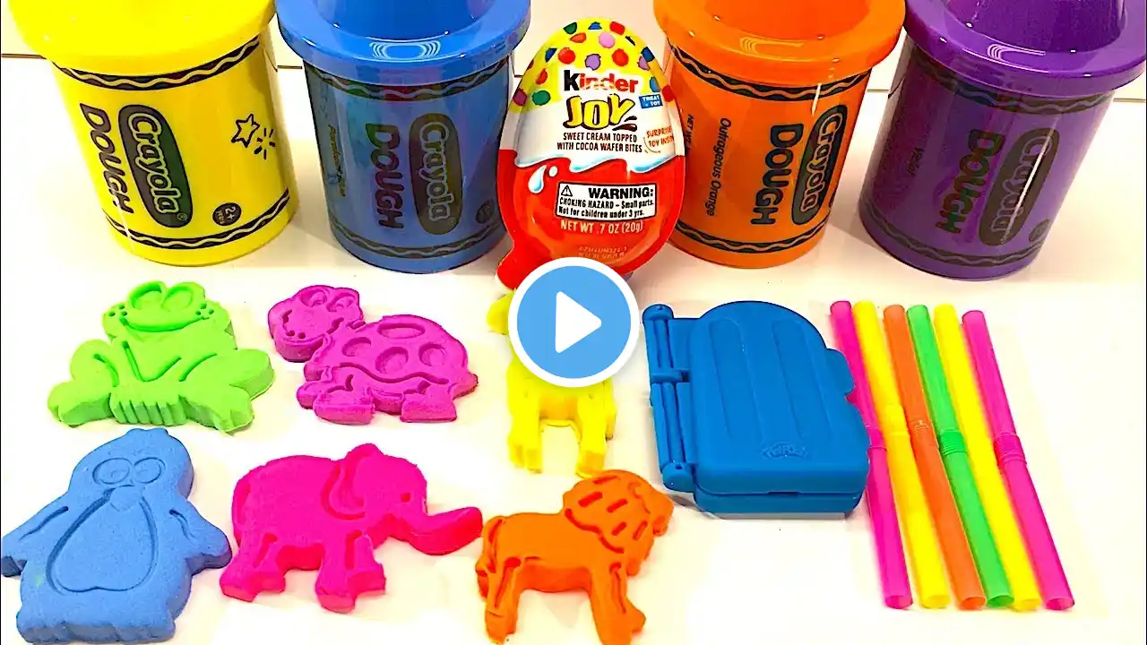 Making 6 Ice Cream out of Crayola Play Doh and Learn Colors | Surprise Toys  Kinder Joy Surprise Egg