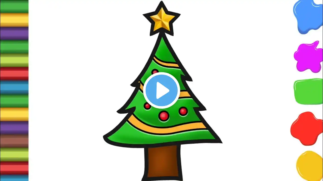 How to draw Christmas tree | simple and easy drawing | step by step tutorial #easydrawing