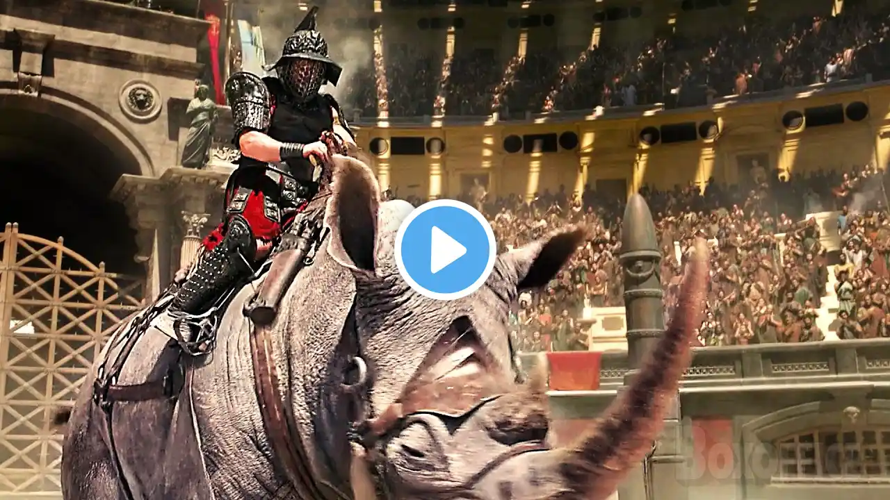 The Rhinoceros Fight | Gladiator 2 | CLIP