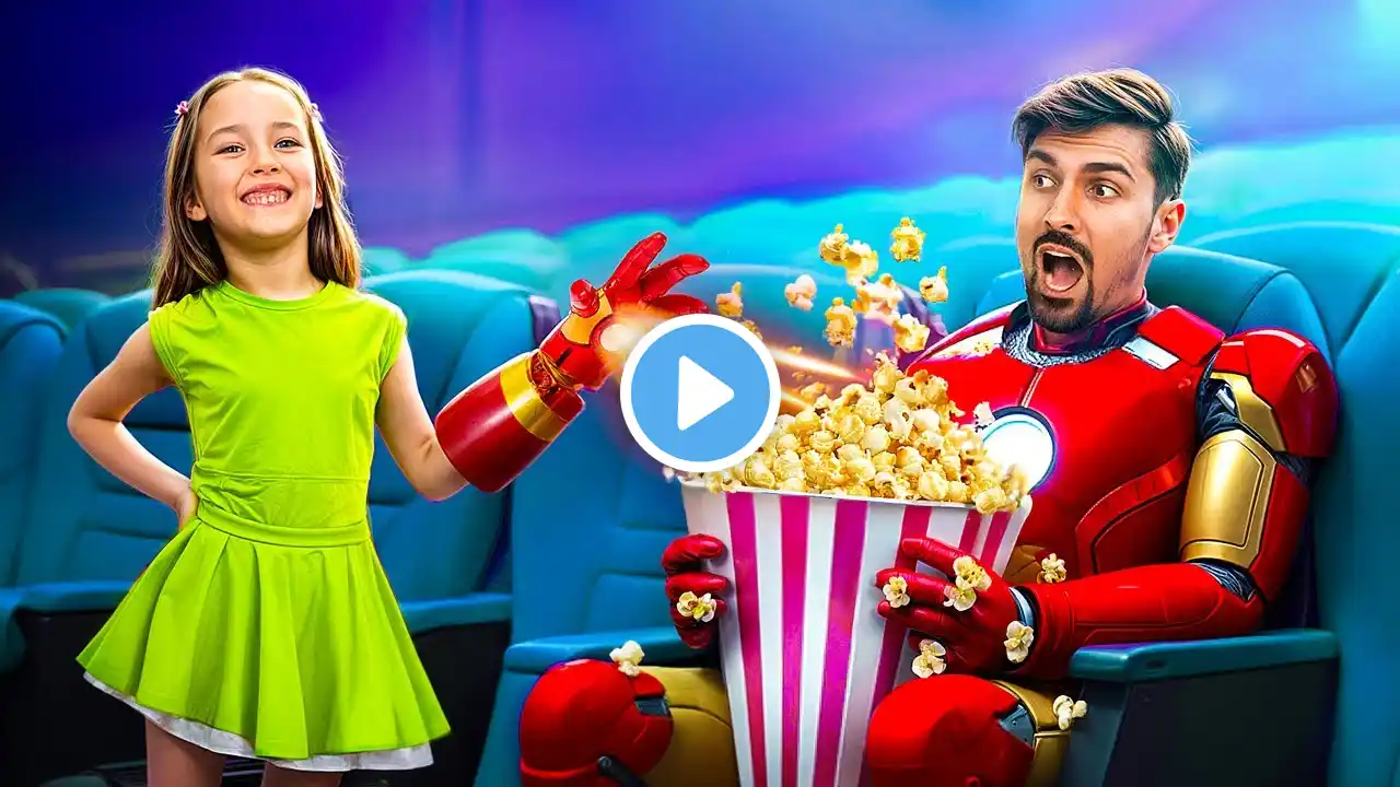 Superheroes vs Fake Superheroes! Sneaking Into the Movies Challenge!