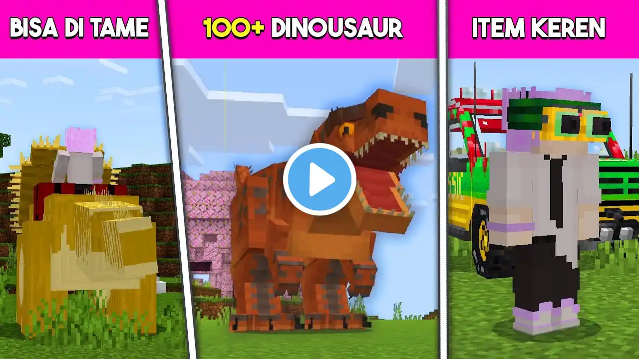 5 Addon MCPE Ini Merubah Survival Di MINECRAFT Menjadi Dunia Dinosaur (1.21+)