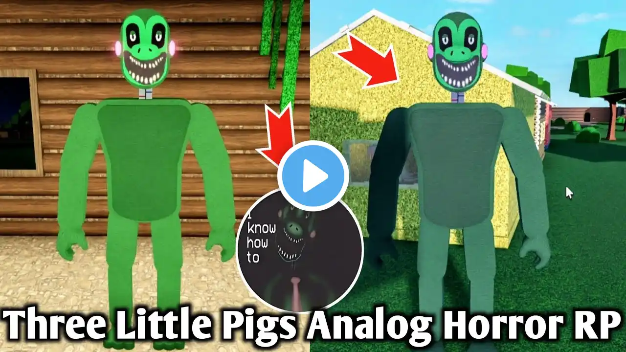 How To Get Dinosaur Badge + Morph 3d Animation In Three Little Pigs Analog Horror RP