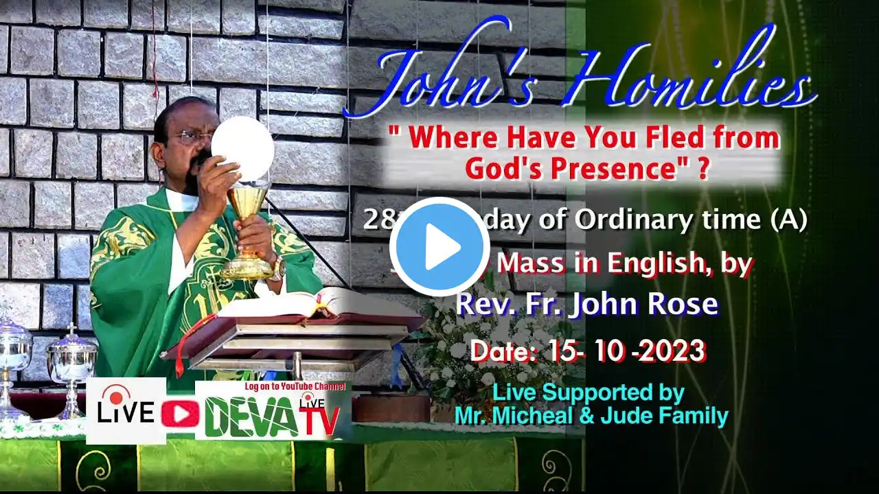 John's Homily |28th Sunday of Ordinary Time |15-10-2023 |Mass in English by Fr. John Rose, Bengaluru