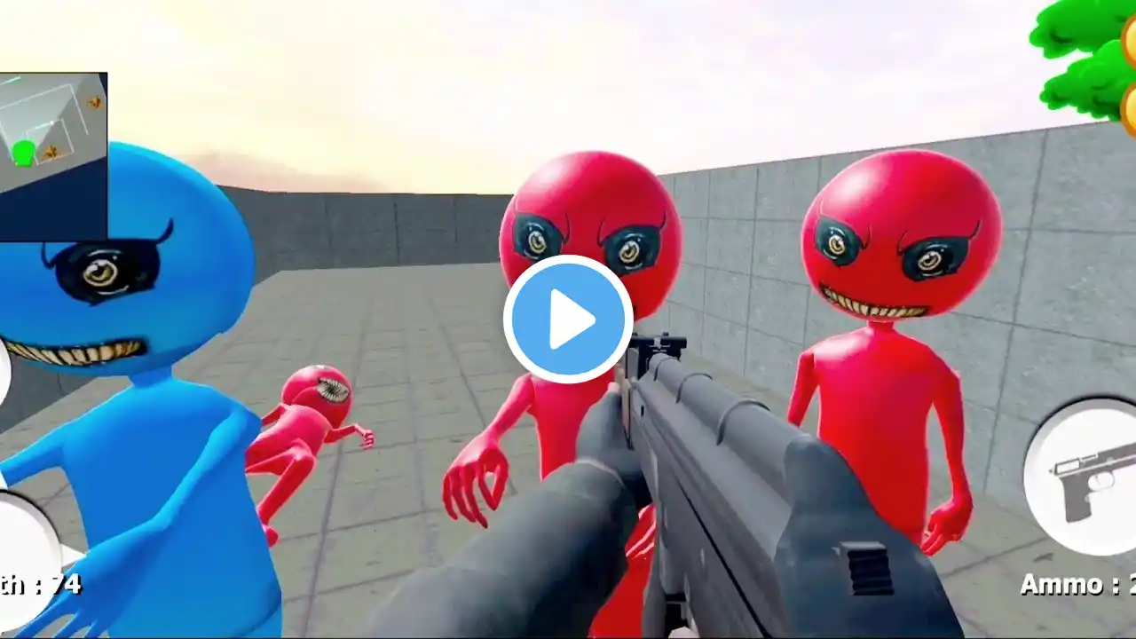 Blue & Red Alien - Fps Shooting Games 3D _ Android GamePlay.