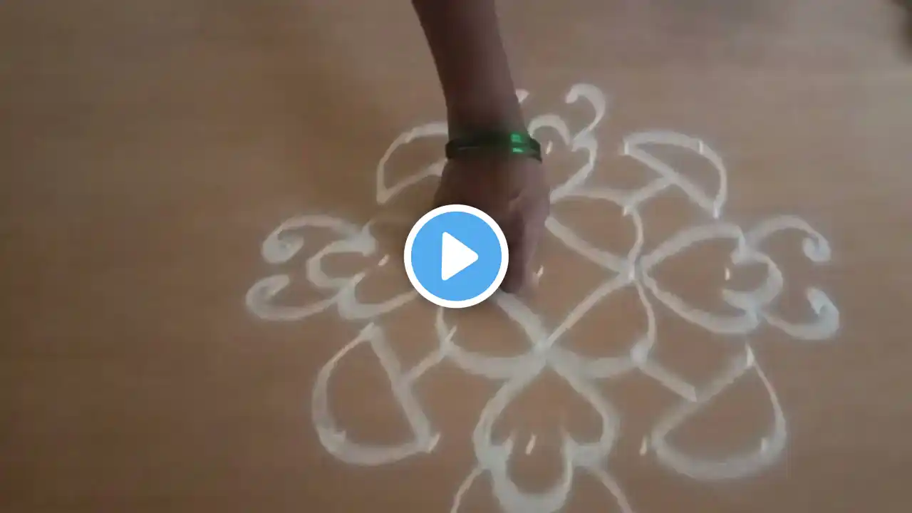 5-5 simple kolam rangoli design || simple kolam rangoli || small and easy kolam rangoli