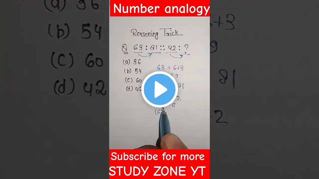 Analogy | Number Analogy Missing Number Resoning Questions Reasoning tricks#shorts #reasoning#tricks