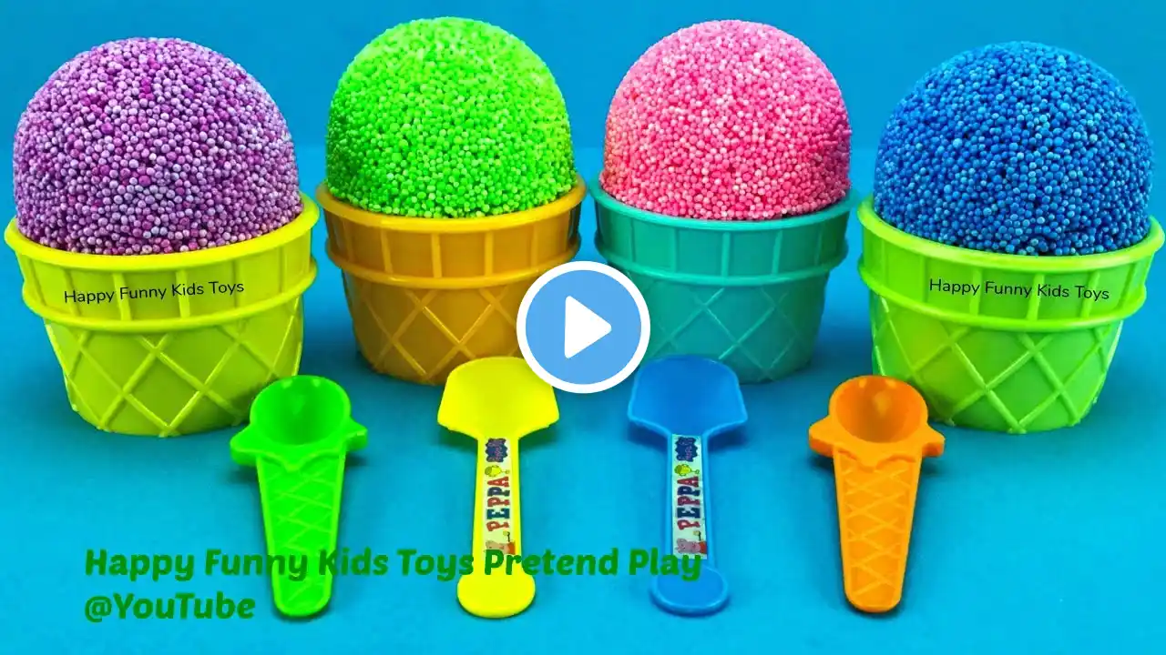 Play Foam Ice Cream Cups with Surprise Toys Kinder Joy Surprise Eggs My Little Pony